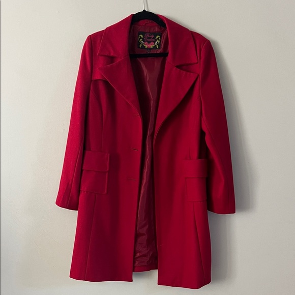 Body Central Jackets & Blazers - Body Central Vibrant Red Trench Coat